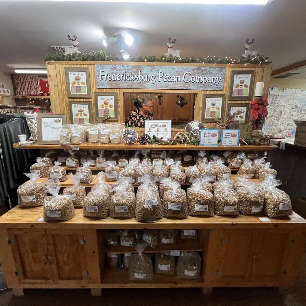 Fredericksburg Pecan Company on Main Street — fresh-shelled pecans and pecan products at the iconic Fredericksburg, TX shop